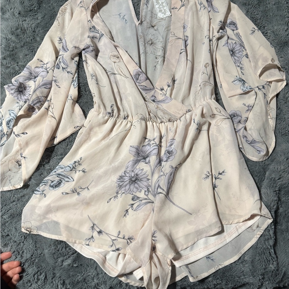 Floral Long Sleeve Romper